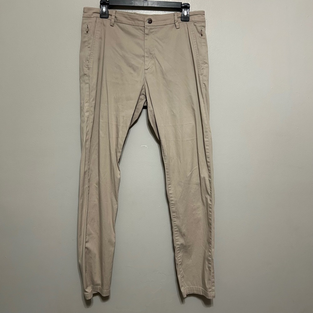 Birddogs Performance Pants Mens 32x28.5 Khaki Excellent Stretch Chino Tech Golf